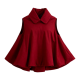 Burgundy Sleeveless Collared Cape Padded Layering Piece