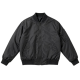 Black Padded Bomber Jacket with Ribbed Trim