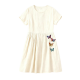 Cream Linen-Blend Dress with Colorful Butterfly Embroidery
